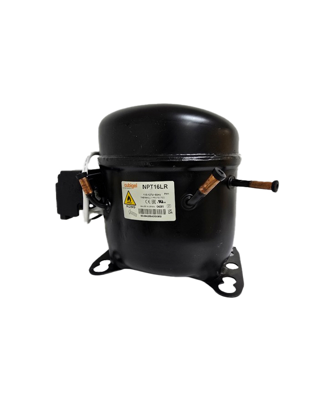 Compresor reciprocante de 1/2 HP y refrigerante R-290 marca Cubigel